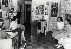Students in dormitory room