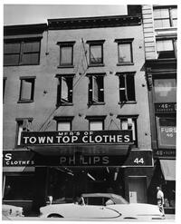 44 E. Broadway building. Upper floors  occupied by Congregation Anshei Emes of Mariampol, where founding meeting of RIETS took place in January, 1897