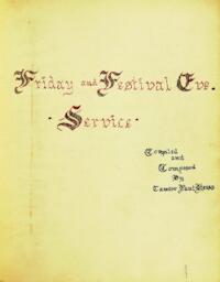 Friday and Festival Eve. Service.