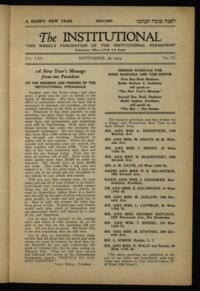 Institutional Vol. VIII No. IV