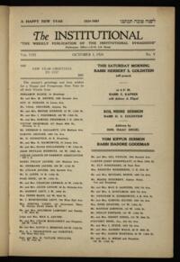 Institutional Vol. VIII No. V