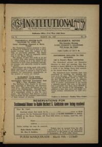 Institutional Vol. X No. 22