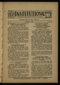 Institutional Vol. X No. 23