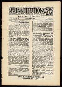 Institutional Vol. XVI No. 20
