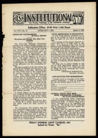 Institutional Vol. XVI No. 21