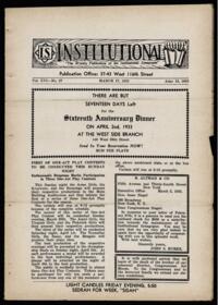 Institutional Vol. XVI No. 27