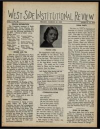 West Side Institutional Review Vol. I No. 20