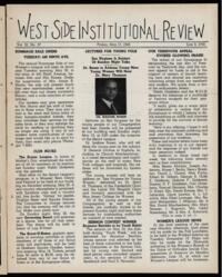 West Side Institutional Review Vol. III No. 37