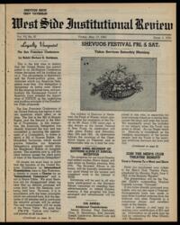 West Side Institutional Review Vol. VIII No. 37