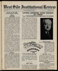 West Side Institutional Review Vol. IX No. 15
