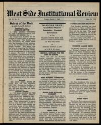 West Side Institutional Review Vol. IX No. 26