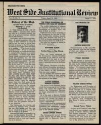 West Side Institutional Review Vol. IX No. 32