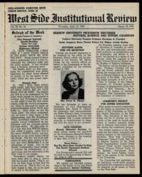 West Side Institutional Review Vol. IX No. 33