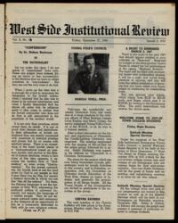 West Side Institutional Review Vol. X No. 16