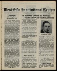 West Side Institutional Review Vol. X No. 18