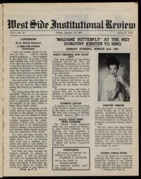 West Side Institutional Review Vol. X No. 19