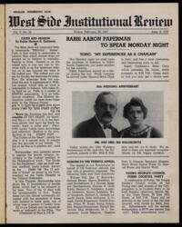 West Side Institutional Review Vol. X No. 25