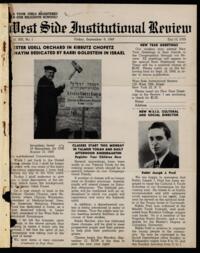 West Side Institutional Review Vol. XIII No. 01