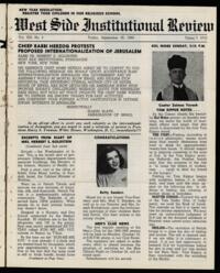 West Side Institutional Review Vol. XIII No. 04