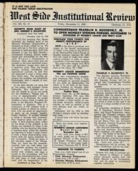 West Side Institutional Review Vol. XIII No. 10