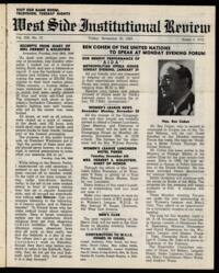 West Side Institutional Review Vol. XIII No. 12