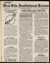 West Side Institutional Review Vol. XIII No. 18