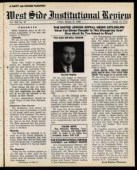 West Side Institutional Review Vol. XIII No. 30