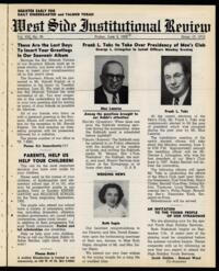 West Side Institutional Review Vol. XIII No. 39