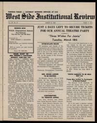 West Side Institutional Review Vol. XV No. 27