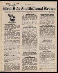 West Side Institutional Review Vol. XV No. 31