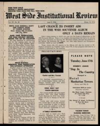 West Side Institutional Review Vol. XV No. 39