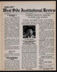 West Side Institutional Review Vol. XVI No. 07