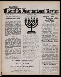 West Side Institutional Review Vol. XVI No. 14