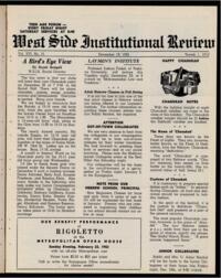 West Side Institutional Review Vol. XVI No. 15