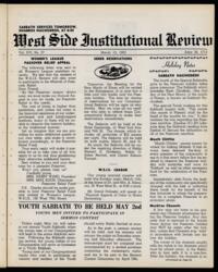 West Side Institutional Review Vol. XVI No. 27