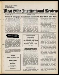 West Side Institutional Review Vol. XVIII No. 17