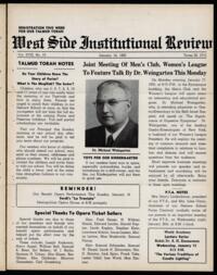 West Side Institutional Review Vol. XVIII No. 19
