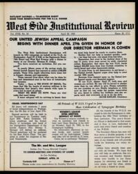 West Side Institutional Review Vol. XVIII No. 33