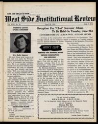 West Side Institutional Review Vol. XVIII No. 34