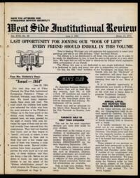 West Side Institutional Review Vol. XVIII No. 39