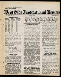 West Side Institutional Review Vol. XVIII No. 40
