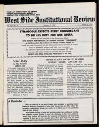 West Side Institutional Review Vol. XIX No. 18