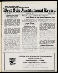 West Side Institutional Review Vol. XIX No. 21
