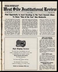West Side Institutional Review Vol. XIX No. 39