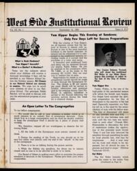 West Side Institutional Review Vol. XX No. 01