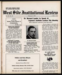 West Side Institutional Review Vol. XX No. 22