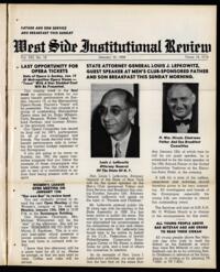 West Side Institutional Review Vol. XXI No. 18