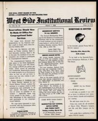West Side Institutional Review Vol. XXI No. 26