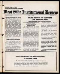 West Side Institutional Review Vol. XXI No. 39
