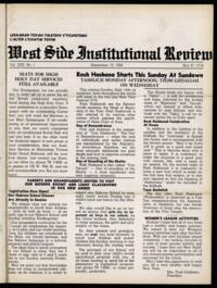 West Side Institutional Review Vol. XXII No. 01
